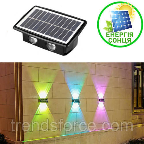 Вуличний світильник 4LED Rgb на сонячній батареї 207751