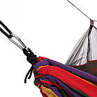 Гамак з москітною сіткою 240х150 см в чохлі, до 150кг, A001, Різнокольоровий / Гамак туристичний / Підвісний гамак, фото 6