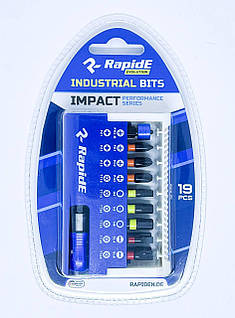 Набір біт RapidE Impact 25mm 19pcs (18шт біт + магнітний біто-тримач 60mm з фіксатором)