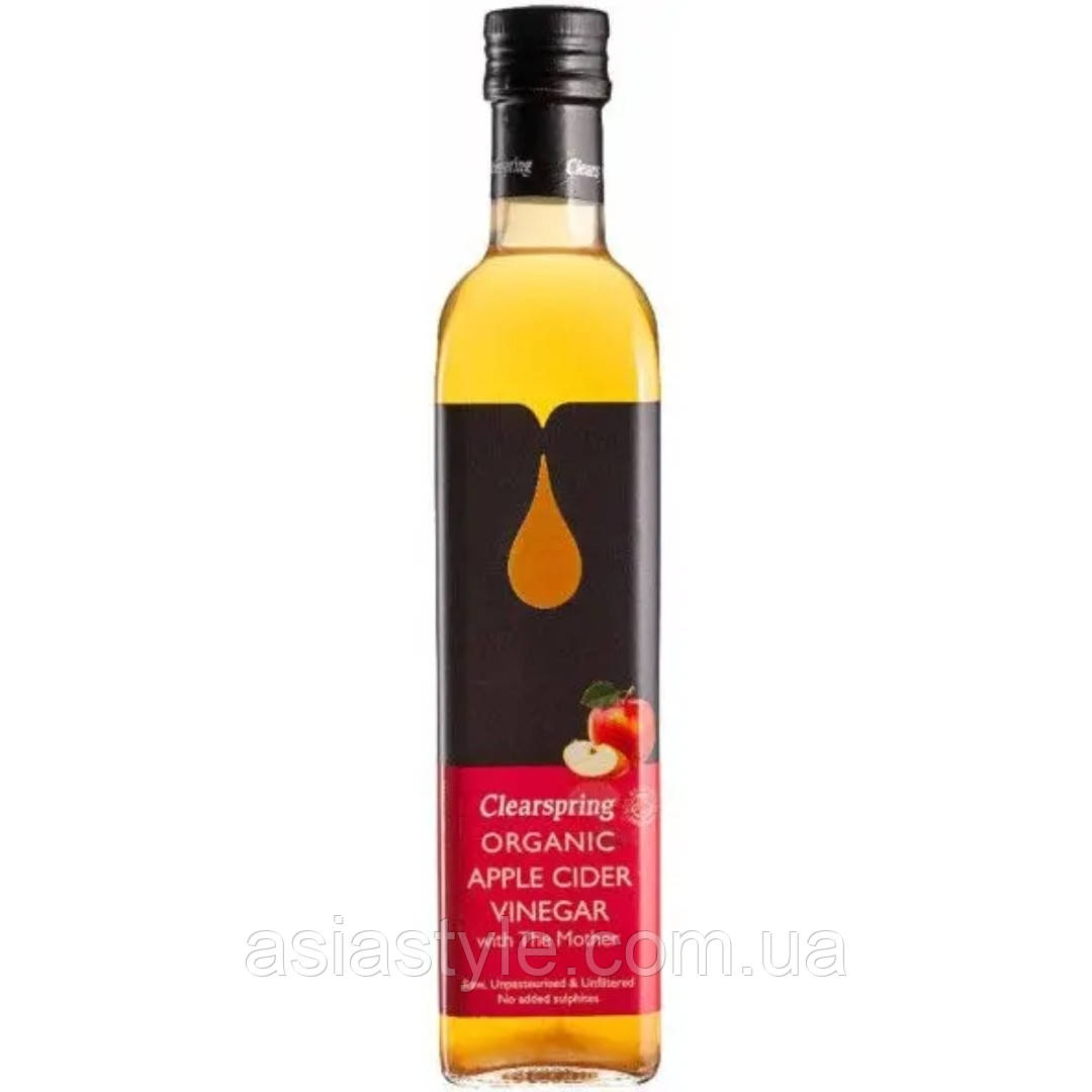 Натуральний яблучний оцет, органік, organic Appel pider vinegar, ClearSpring, 500ml