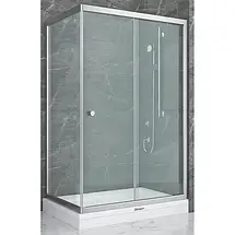 Душова кабіна Shower SATURN STN-190 100x70x190 см без піддону розсувні двері прозоре скло 5мм, фото 2