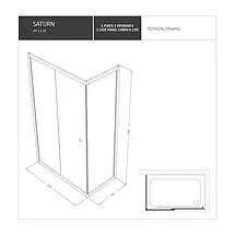 Душова кабіна Shower SATURN STN-190 100x70x190 см без піддону розсувні двері прозоре скло 5мм, фото 3