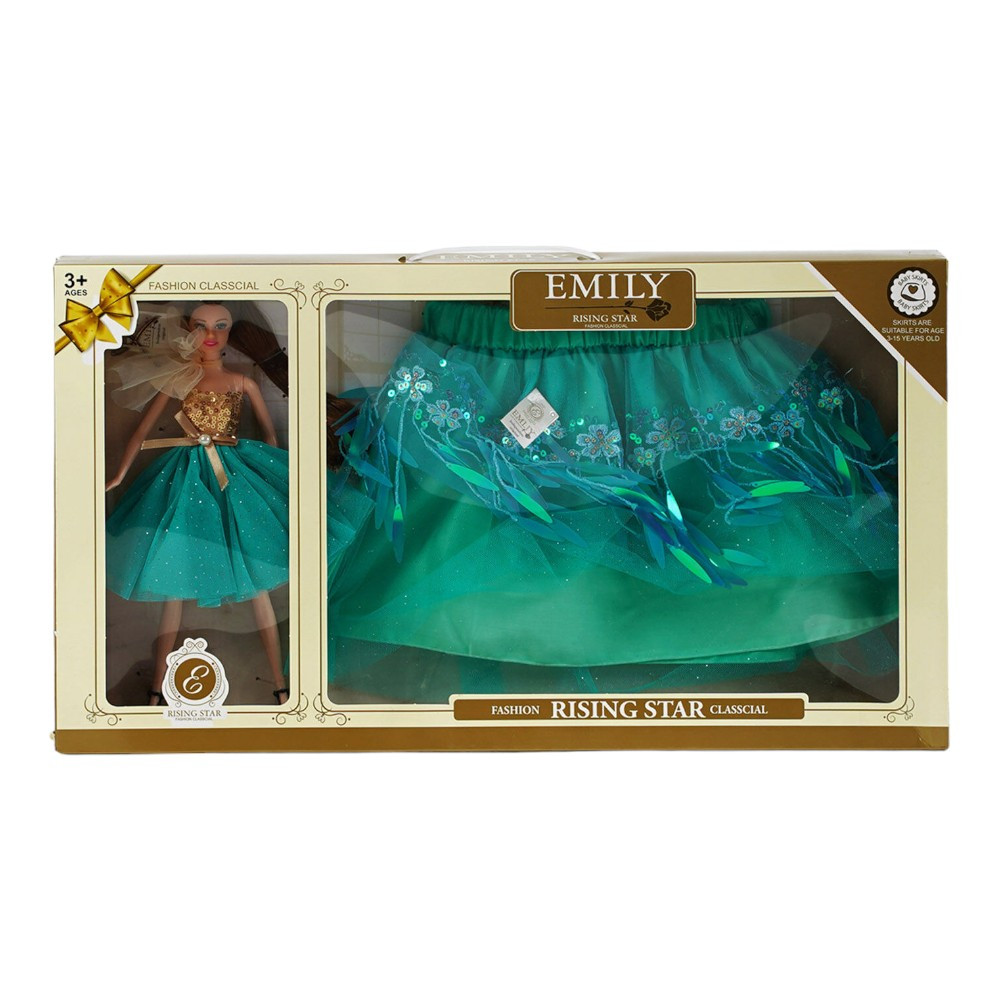 Лялька Емілі (висота 30 см, спідничка для дівчинки в наборі, у коробці) QJ 069 C, фото 1
