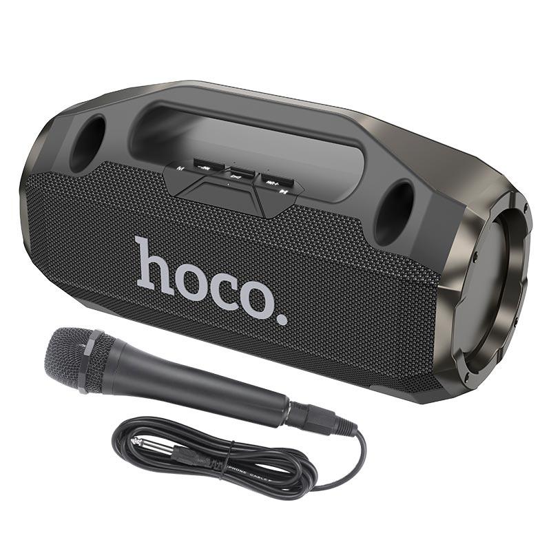 Акустика-караоке HOCO Drum outdoor BT speaker HA3 |BT5.0, TWS/AUX/USB/TF, 50W, 5h| чорна