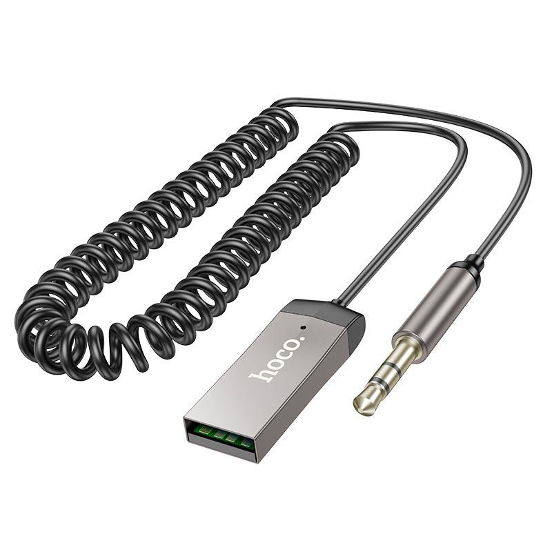 Адаптер HOCO Benefit car AUX BT receiver with cable E78 |BT5.3, 1.2m| сірий