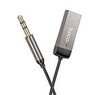 Адаптер HOCO Benefit car AUX BT receiver with cable E78 |BT5.3, 1.2m| сірий, фото 6