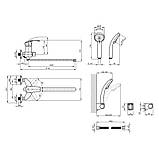 Змішувач для ванни Lidz Mars 005 з поворотним виливом (з душовим гарнітуром) (k40) LDMAR005CRM34853 Chrome, фото 2
