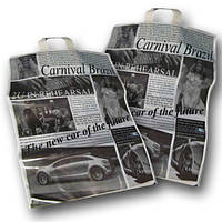 Пакет із петлевою ручкою розмір 41х51+3 "Газета-гламур" щільність 90 мкр 50 шт/уп.