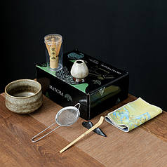 Набір чайний Mavanto 5424 Gray для приготування чаю матча 7 предметів подарунковий сервіз у японському стилі