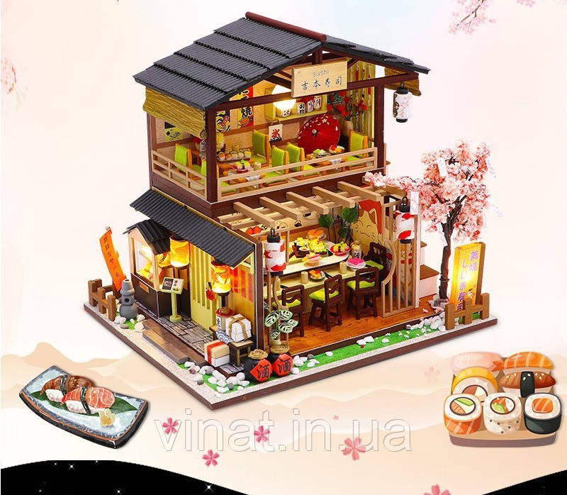 Румбокс Японський Суші-Ресторан 3D інтер'єрний конструктор Gibbon Sushi M2011
