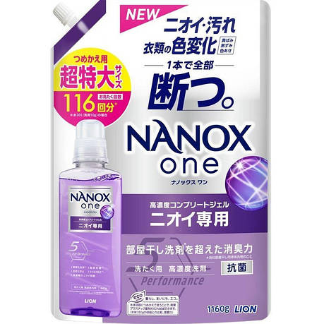 Гель Lion Super NANOX для прання та видалення стійких забруднень концентрований, 1160 г (350705), фото 1