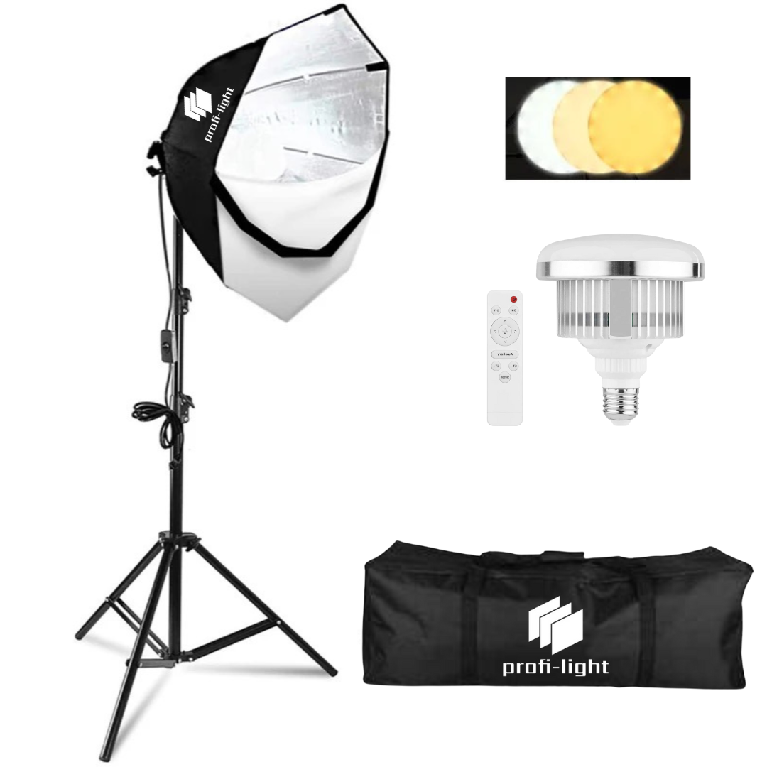 Світлодіодний студійний октобокс 70х70 см Profi-light SCS-771-150 LED + Сумка, фото 1