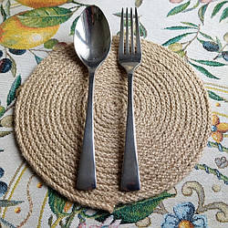 Серветка з джуту сервірувальна на стіл кругла 20 см