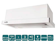 ВИТЯЖКА VENTOLUX GARDA 60 WH (700) LED Телескопічна на кухню. Витяжка кухонна в Україні. *ЗНИЖКА В ОПИСІ., фото 4