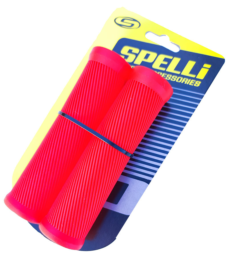 Грипси велосипедні Spelli SBG-6703 довжина 125 мм, червоні