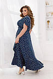 Яскрава жіноча сукня максі на запах Тканина софт Розміри 46-48,50-52,54-56,58-60,62-64,66-68, фото 4