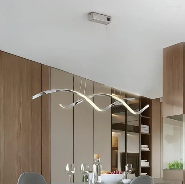 ВИДОВЖЕНА ЛЮСТРА GEMO LED У СРІБЛЯСТОМУ КАРКАСІ ДОВЖИНОЮ 120 СМ H 18L-1200 CH, фото 1