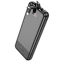 TU  TU Power bank Hoco J114 10000mAh с дисплеем + кабеля 3в1 Type-C/ Lightning/ MicroUSB black
