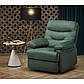 Крісло з підйомним механізмом для ніг Drager темно-зелений оксамит реклайнер для дому, фото 3
