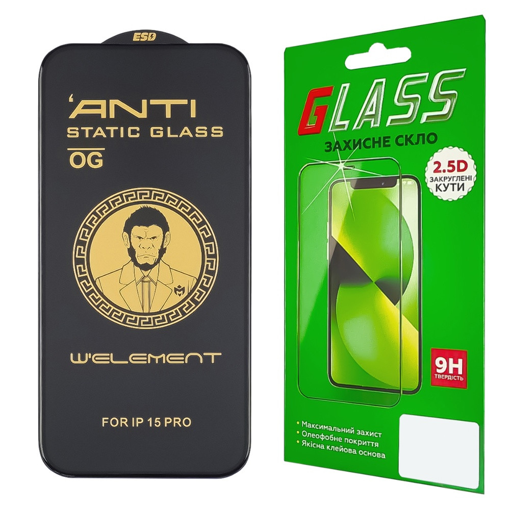 TU TU Защитное стекло для Apple iPhone 15 Pro (6.1) (0.3 мм, 5D чёрное) ТОП, фото 1