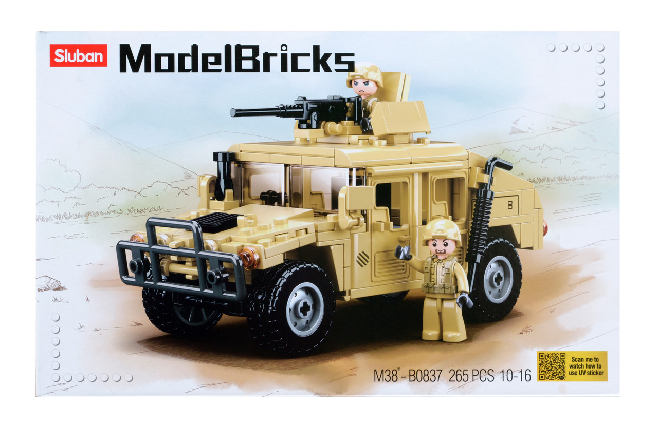 Конструктор Sluban M38-B0837 "Штурмовий автомобіль Hummer H1", 265 деталей, 2 фігурки, фото 1