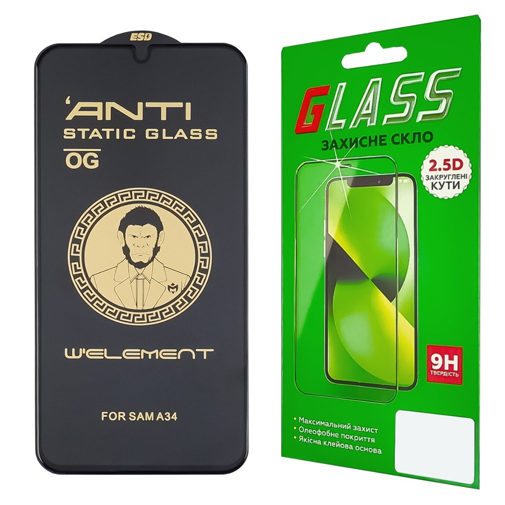 TU TU Защитное стекло для Samsung A346 A34 (0.3 мм, 5D чёрное) ТОП, фото 1