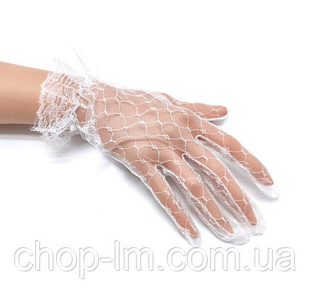 Рукавички білі жіночі Павутинка, фото 1