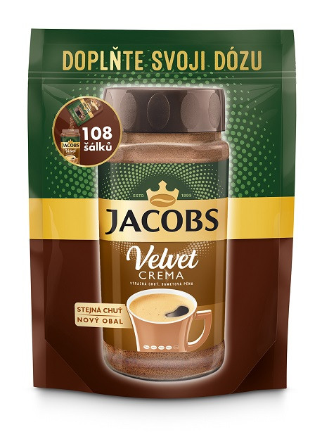 Розчинна кава Jacobs Velvet темне обсмаження 180 грамів у м'якій упаковці, фото 1