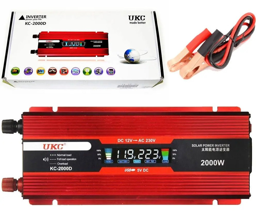 Перетворювач AC/DC KC-2000D 2000W + LCD / 3739