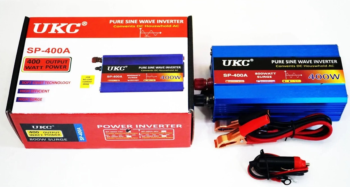 Інвертор перетворювач UKC 12-220V 400W з чистою синусоїдою / 4137
