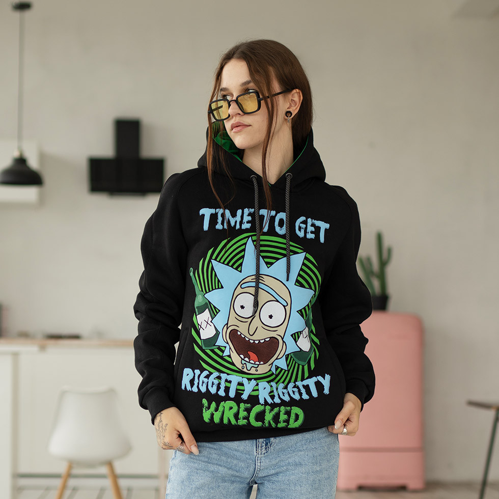 Худі флісовий RWB - Rick And Morty - Riggity Riggity Wrecked, фото 1