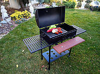 Мангал гриль з термометром. Мангалз решіткою гриль. Барбекю. Сталь 4 мм