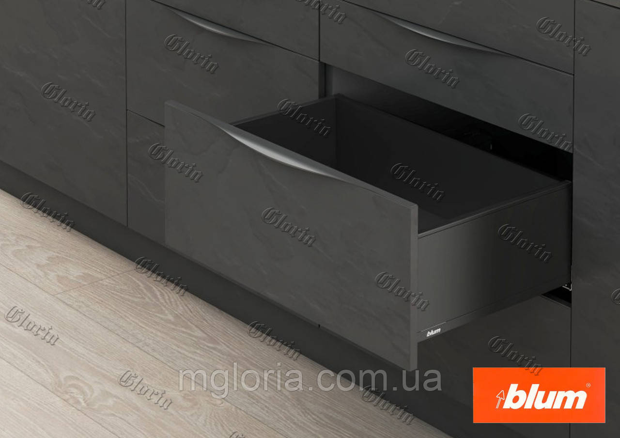 LEGRABOX PURE з високим фасадом чорний карбон, висота С (177 мм)