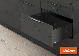 LEGRABOX PURE з високим фасадом чорний карбон, висота С (177 мм)