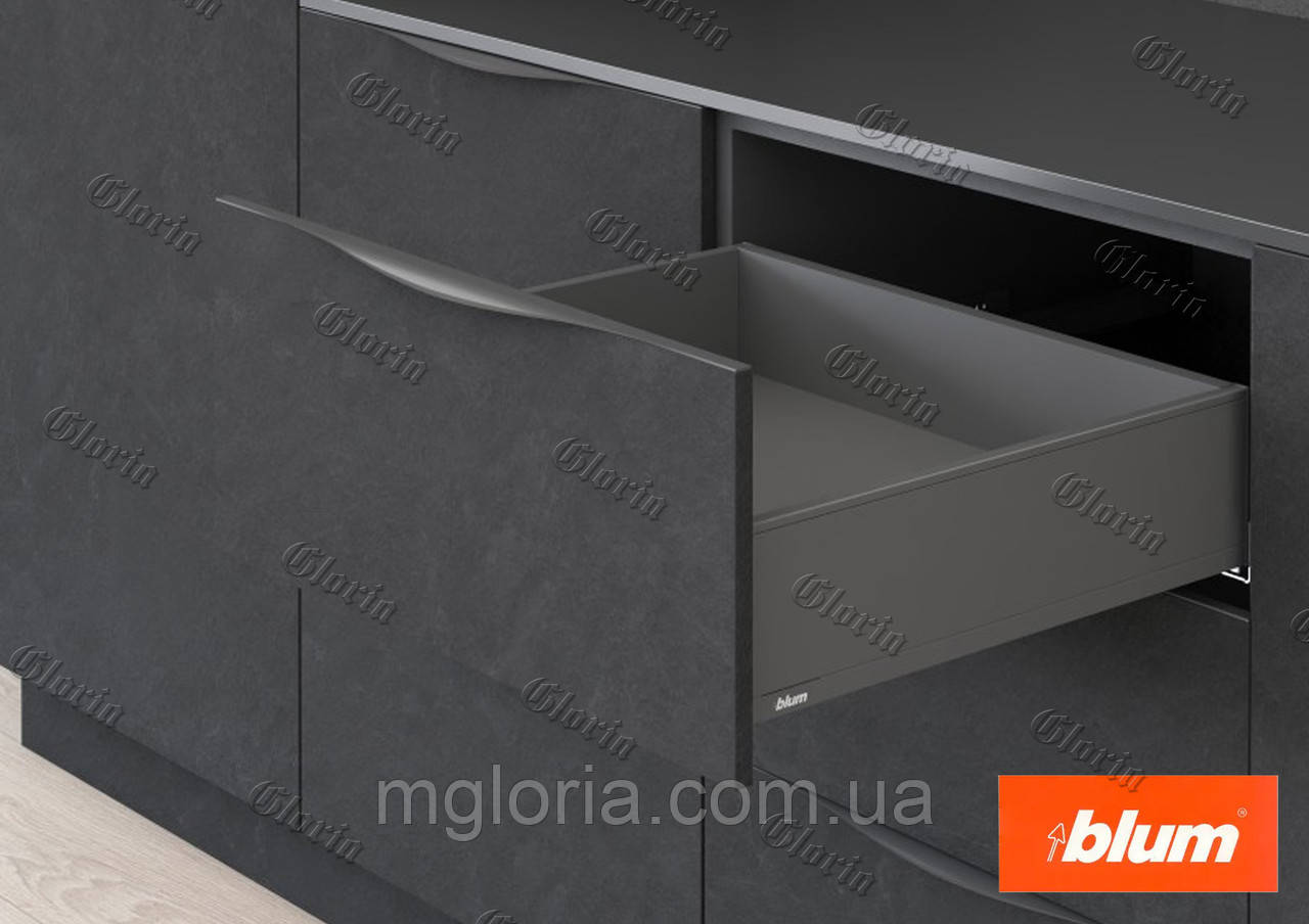 LEGRABOX PURE з високим фасадом сірий оріон, висота К (128,5 мм)