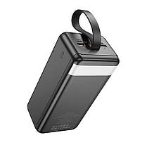 УМБ портативне зарядне Power Bank HOCO Element J123C 60000 mAh 3USB, Type-C, Lightning, QC, чорне, фото 3