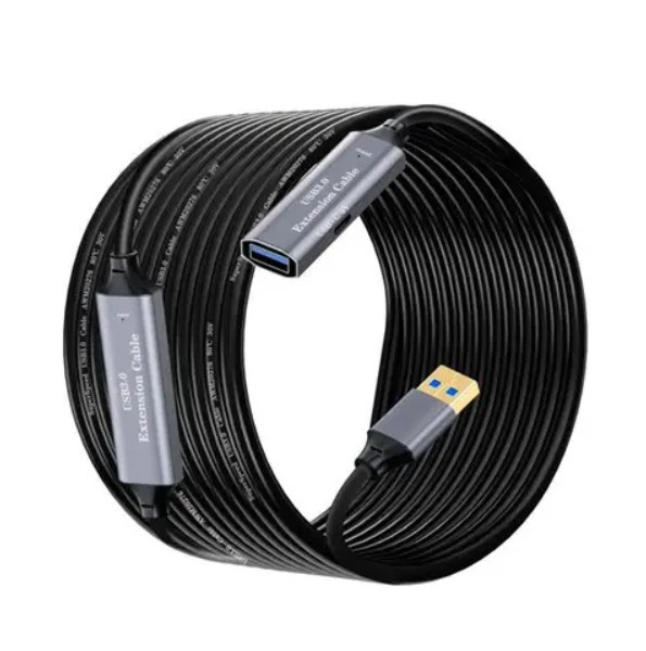 Подовжувач USB 3.0, активний репітер, кабель AM — AF з Type-C, 10 м, чорний