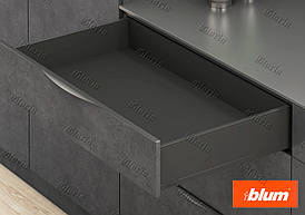 LEGRABOX PURE з високим фасадом чорний карбон, висота К (128,5 мм)