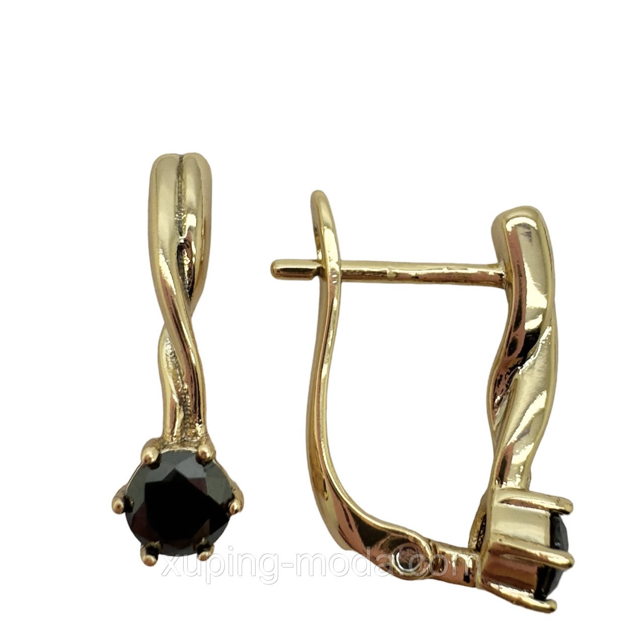 Сережки xuping. 15х4 мм. 18 к, фото 1
