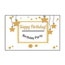 Плакат для свята "Happy Birthday" зірки на білому 75×120 см