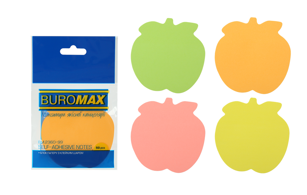 Блок паперу з липким шаром "Яблучко" 50 аркушів Buromax BM.2360-99