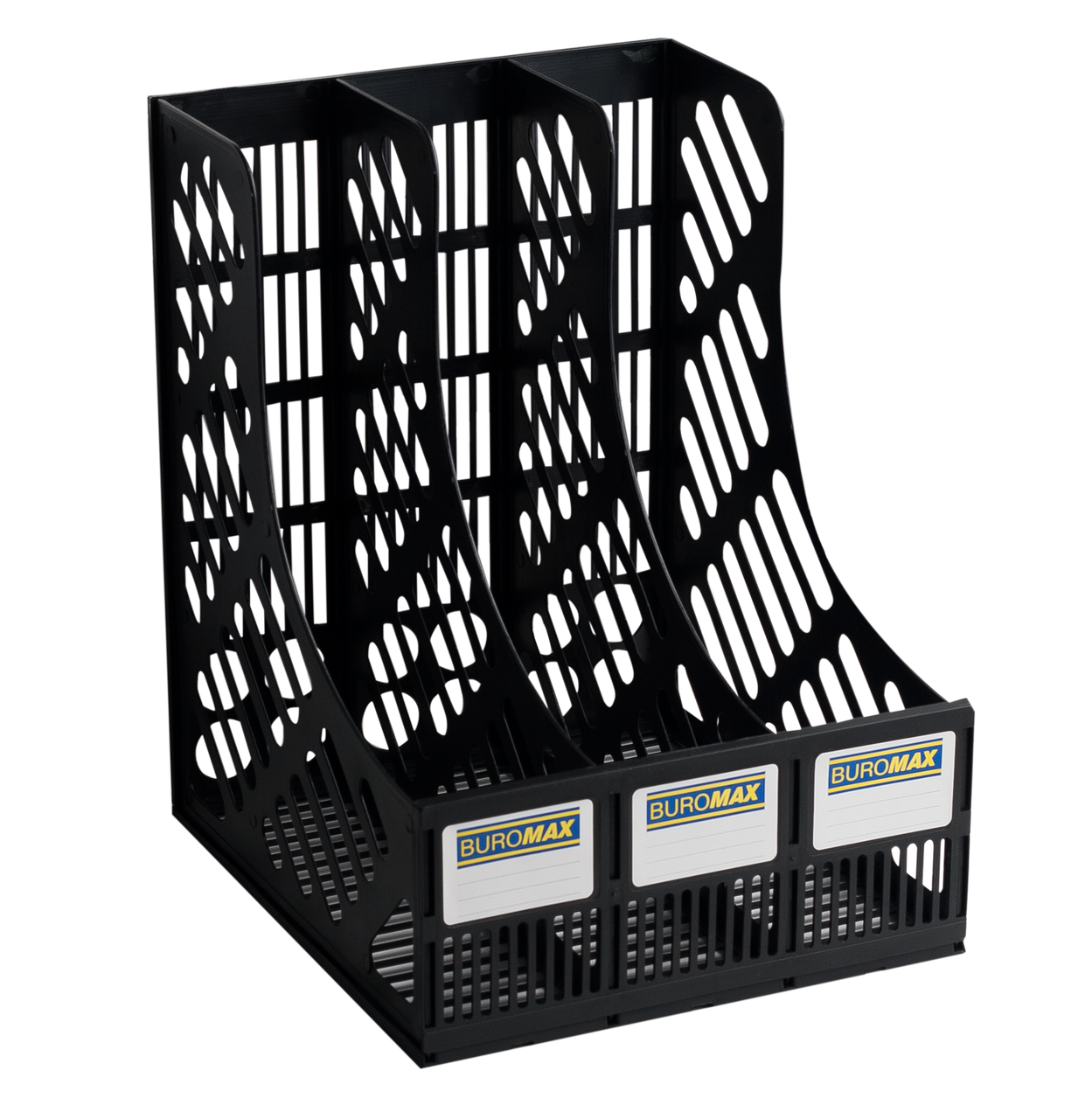 Лоток для паперу вертикальний 3 в 1 чорний BUROMAX BM.6100