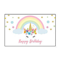 Плакат для свята "Одноріг на білому" 75×120 см