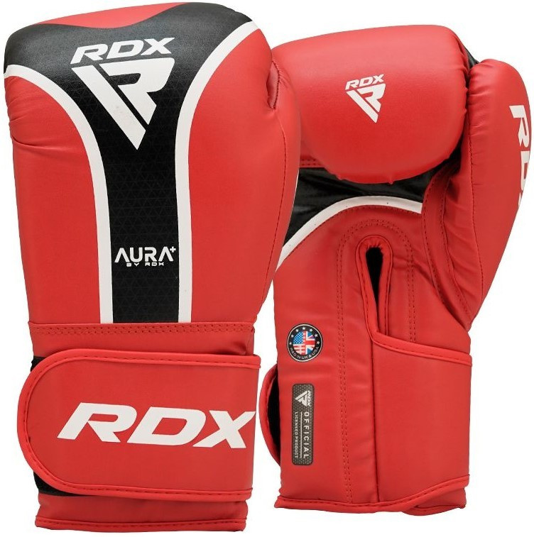 Боксерські рукавиці RDX AURA PLUS T-17 Red/Black 16 унцій