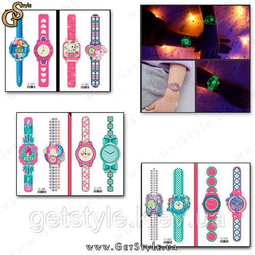 Дитячі світні татуювання Годинники Clock Tattoo 6 аркушів, фото 1