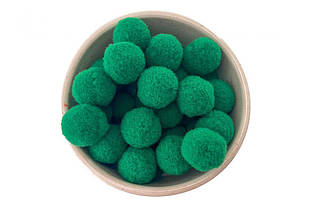 Помпони NEW 2см темно-зелені