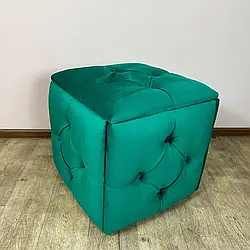 Пуф-трансформер 5 в 1 каретна стяжка каркас білий смарагд