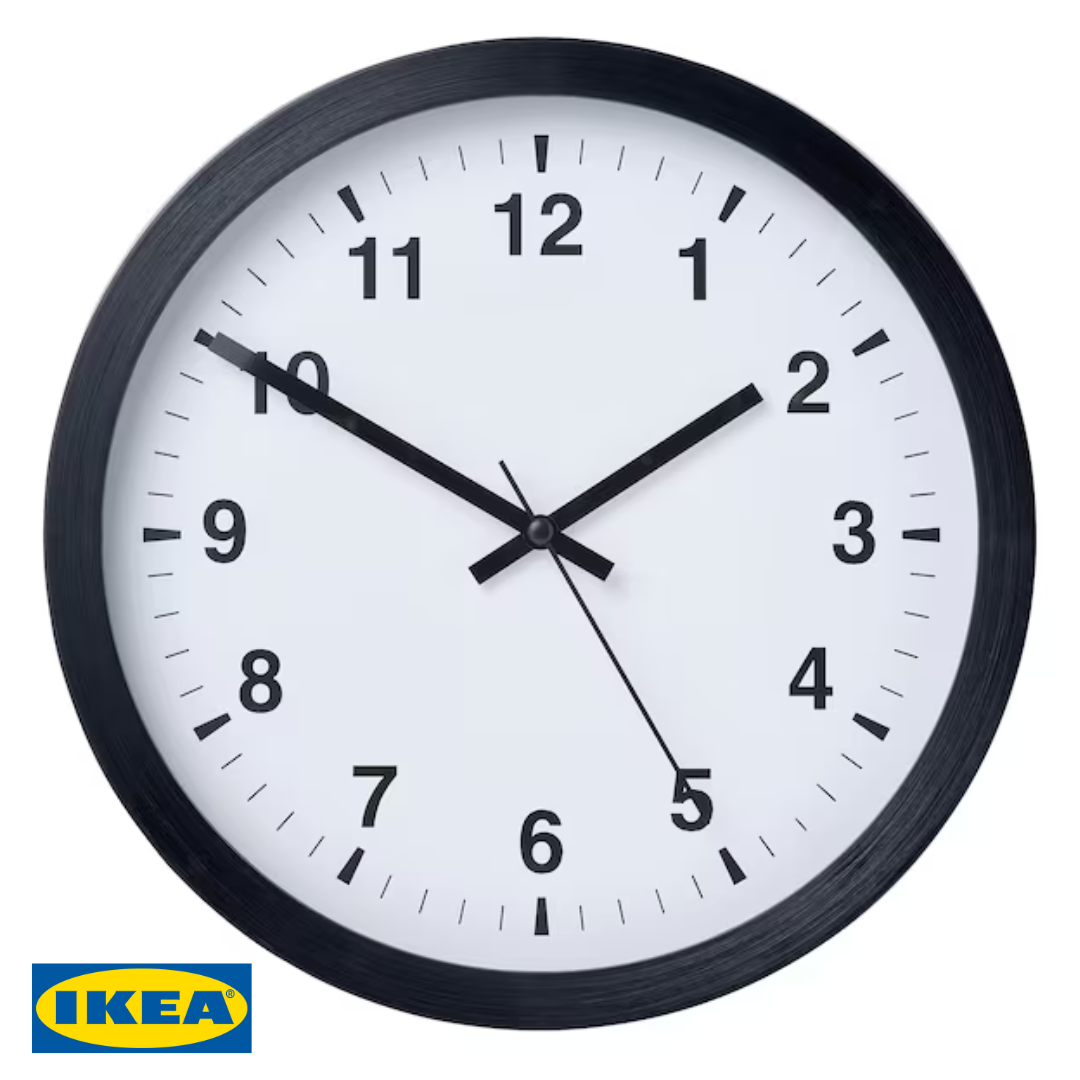 Годинник IKEA TJALLA (ІКЕА ЧЬАЛЛА). 405.408.84. Чорний
