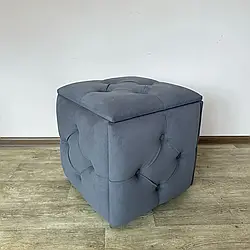 Пуф-трансформер 5 в 1 каретная стяжка каркас белый сірий