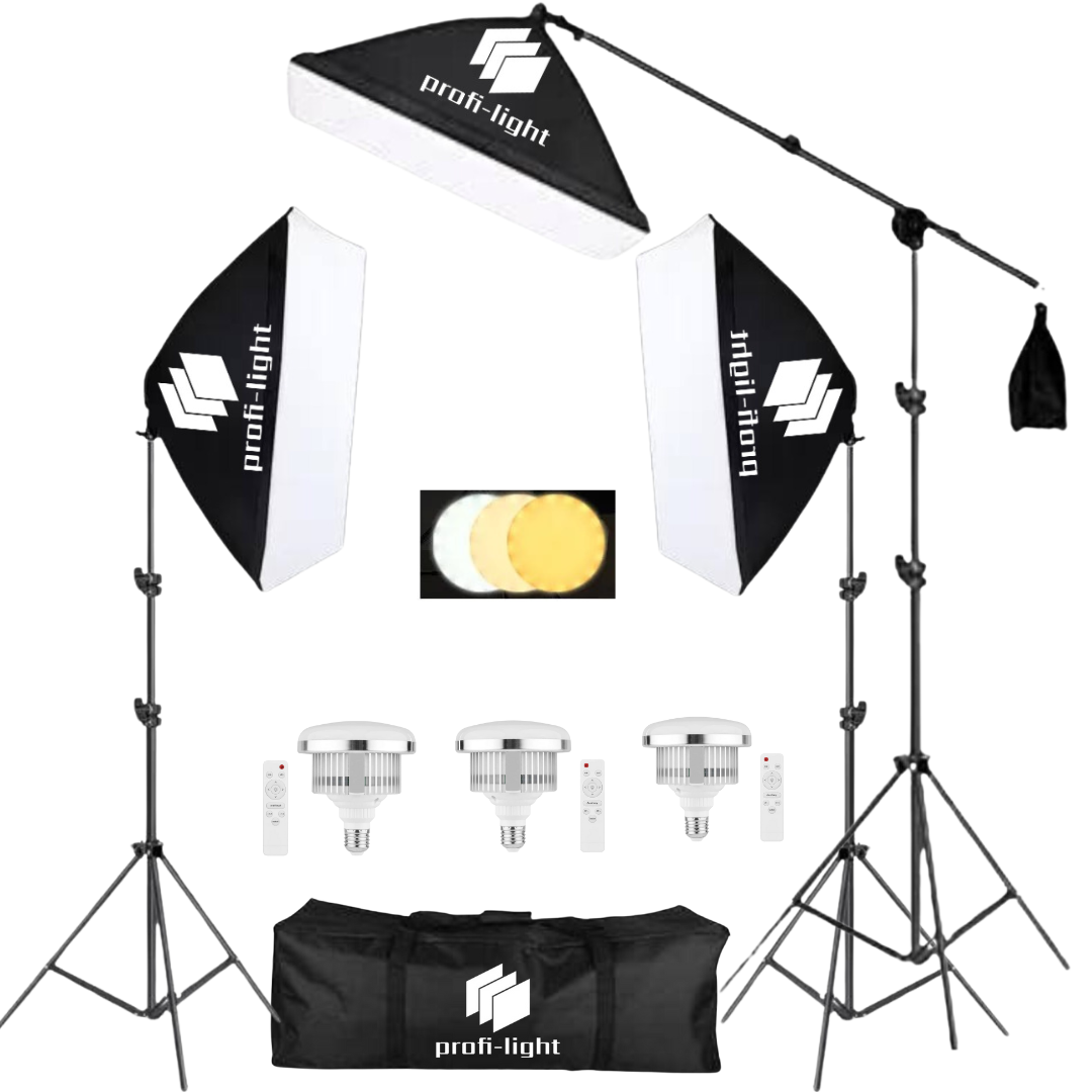 Комплект світлодіодного студійного освітлення із 3-х софтбоксів 50х70 см Profi-light SPS-5713-150 LED, фото 1
